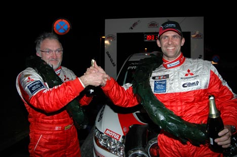 Niels Jørgen Iversen og Morten Karl kunne lørdag aften lade champagnepropperne springe efter at have sejret i BMC Rally.